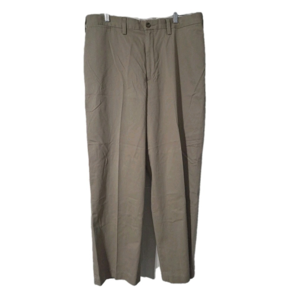 Eddie Bauer Wrinkle Free Classic Fit Chino Pants Men 38" X 32" Beige Tan